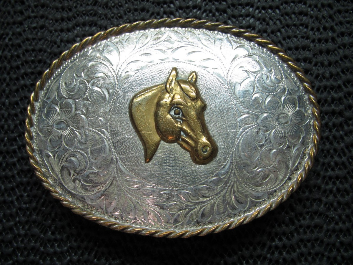 Luna様ご購入予定12g ヨーロッパ シルバー925 ヴィンテージ WESTERN STERLING SILVER HORSE BELT BUCKLE! VINTAGE! RARE! DIABLO