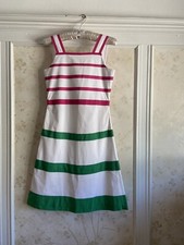 NWT Oscar De La Renta Natical Theme Girls Grosgrain Ribbon Stripe Dress 14