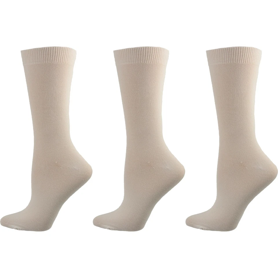 Calcetines de bambú de color liso para mujer - 3 pares, calcetines suaves y cómodos Foto 4 de 4