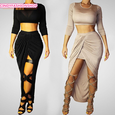 Sexy Club Stage Celebrity Bandage Bodycon Fashion O Neck Two Side Lace Evening P - Foto 5