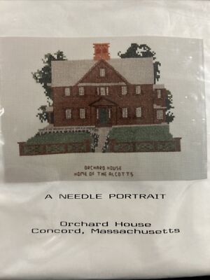 Vintage Needlecraft Home Of Louisa May Alcott - Orchard House Embroidery Kit HTF