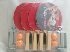 Crest One Star Table Tennis complete set, Federation approved rubber paddles
