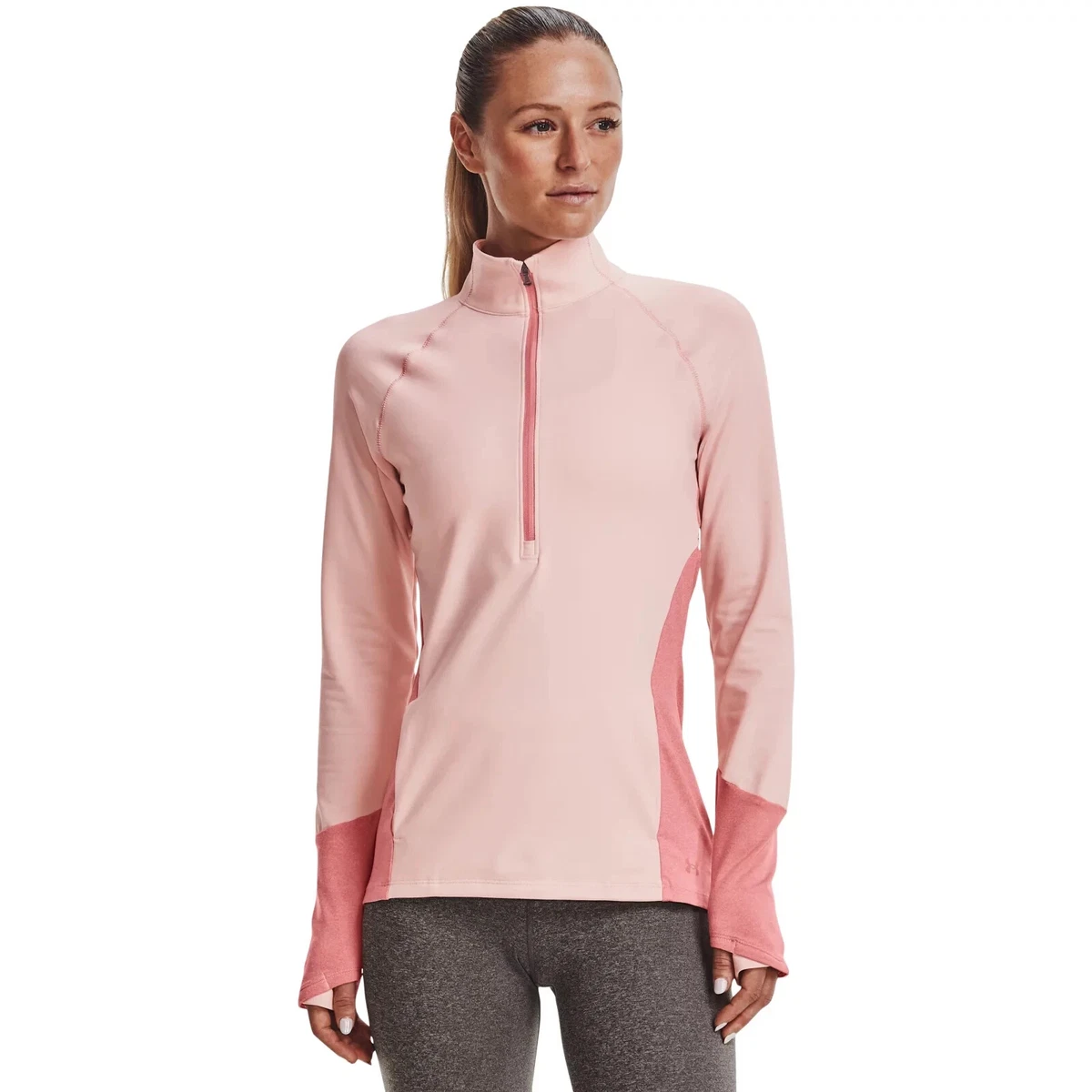 UNDER ARMOUR Women's Cold Gear Half-Zip Top NWT Pink / Clay SIZE: MEDIUM