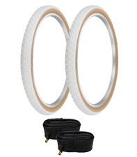 COPPIA PNEUMATICI BMX BIANCHI GOMMA BICICLETTA PRO+ CON TUBI IN BATTISTRADA 24 X 1,75 COMP III.