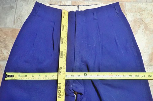 Rare Vintage Wool Gabardine Trousers Pleated Cuffed Leg Pants 31x26 WALDES Zip - Picture 5 of 15