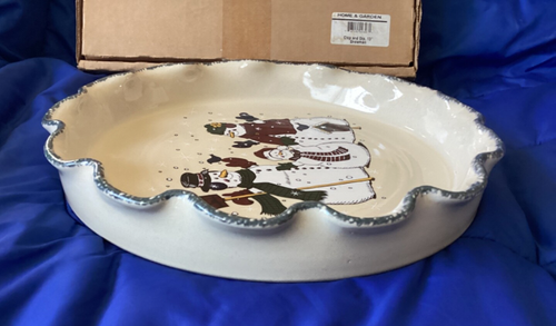Vtg 2000 Home & Garden Party 13" Chip & Dip Snowman Pattern w/Original Box USA - Picture 12 of 14