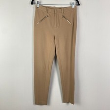 Ralph Lauren Black Label Mid Rise Skinny Ponte Ankle Pants Size Small Tan