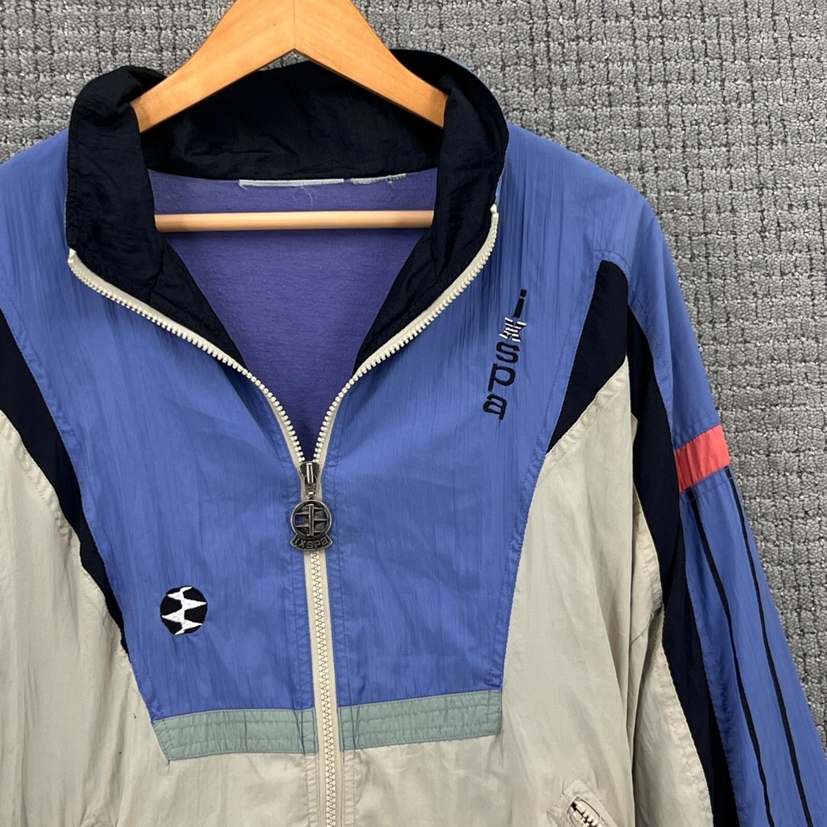 Vintage IXSPA Windbreaker Jacket Womens XL Multicolor Full Vintage IXSPA Windbreaker Jacket Womens XL Multicolor Full