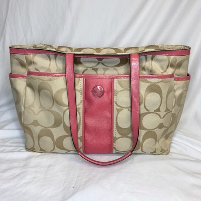 Coach Signature Stripe Multifunction Baby Diaper Travel Tote Bag New Authentic | eBay