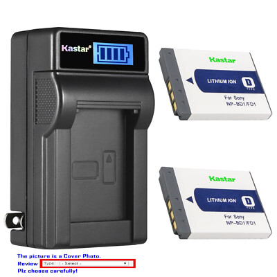 Kastar Battery LCD Wall Charger for Sony NP-BD1 BD1 Sony DSC-T900 Digital Camera
