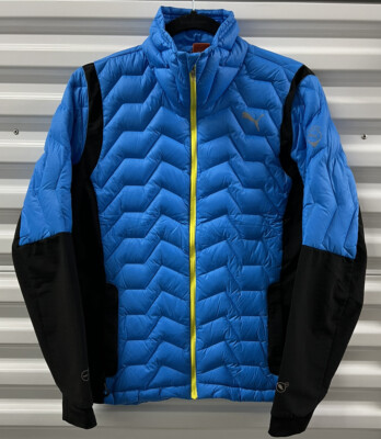 NICE PUMA WARM CELL ECOSPHERE BLUE DOWN FILLED PUFFER ZIP UP JACKET WOMENS M