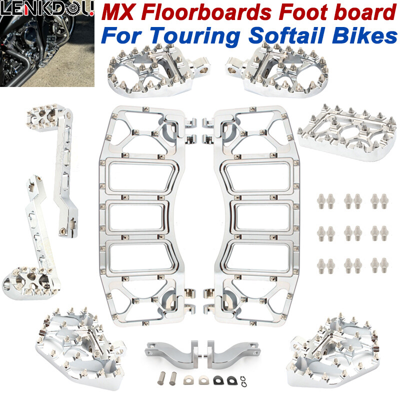 MX Floorboards Footboards Brake Pedal For Harley Touring Street Glide Road Glide