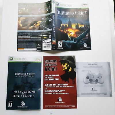 Turning Point: Fall of Liberty- MANUAL & ARTWORK ONLY(Microsoft Xbox 360)No Game