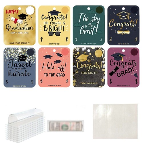 8pcs Classic Gold Black Gift Card Holder Paper Congratulations Notes Gift - Picture 20 of 22