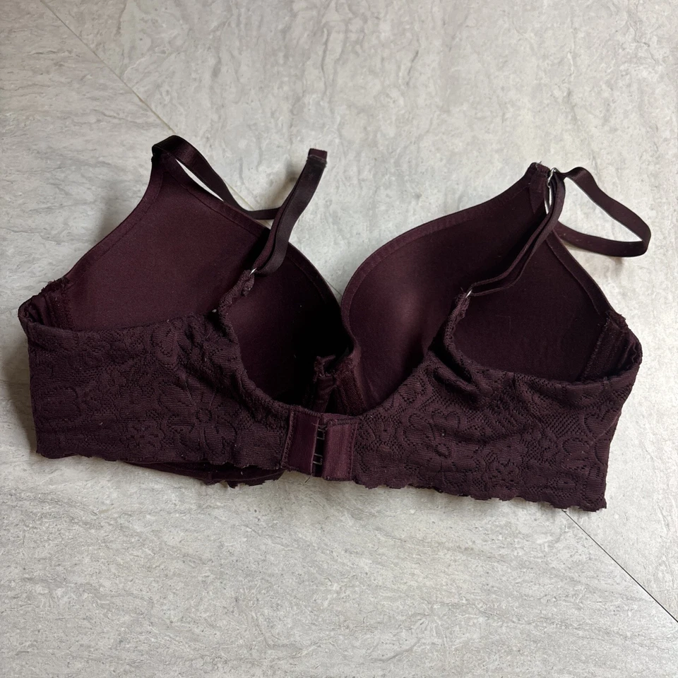 Aerie Sunnie Push Up Bra Size 32D Maroon Underwire Padded Euc - Image 4 of 4