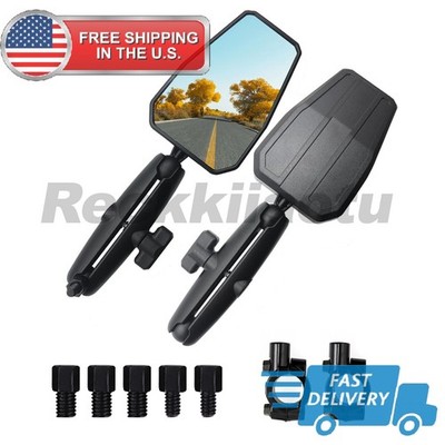 Motorcycle Side Adventure Mirrors 8MM 10MM Adjustable For Dirt Bike Dual Sport