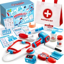 Kids Doctor Kit, 16-Piece Medical Kit with Bag, Doctor Role Play Set with Rea...