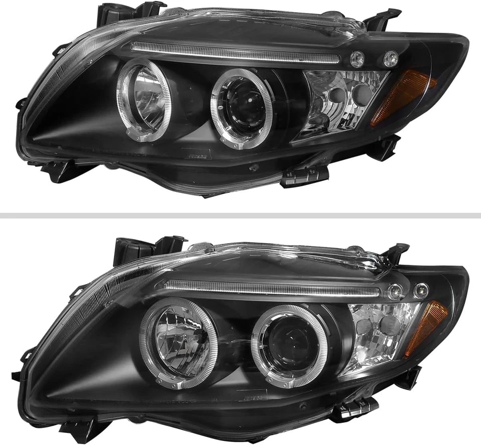 Faros halo proyector LED negro Toyota Corolla 2009-2010 lámpara izquierda+derecha Foto 2 de 4