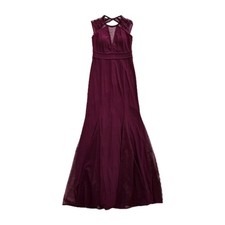 Nightway Womens 4 Red Rose-Colored Mermaid Long PROM DRESS