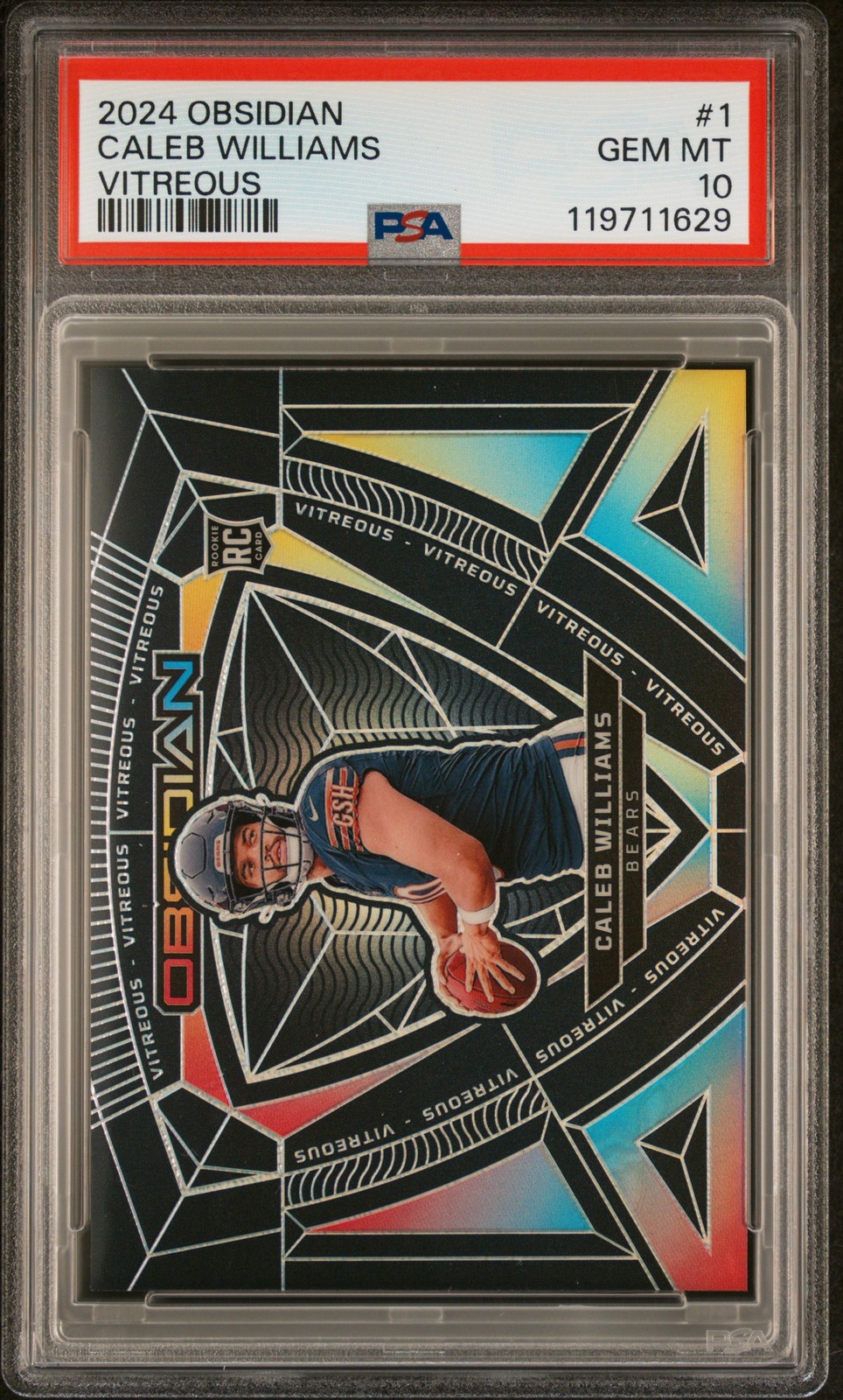 Caleb Williams Panini Obsidian Vitreous #1 Base