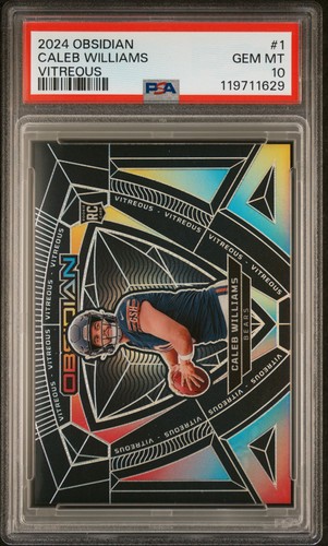 2024 PANINI OBSIDIAN VITREOUS #1 CALEB WILLIAMS ROOKIE RC PSA 10