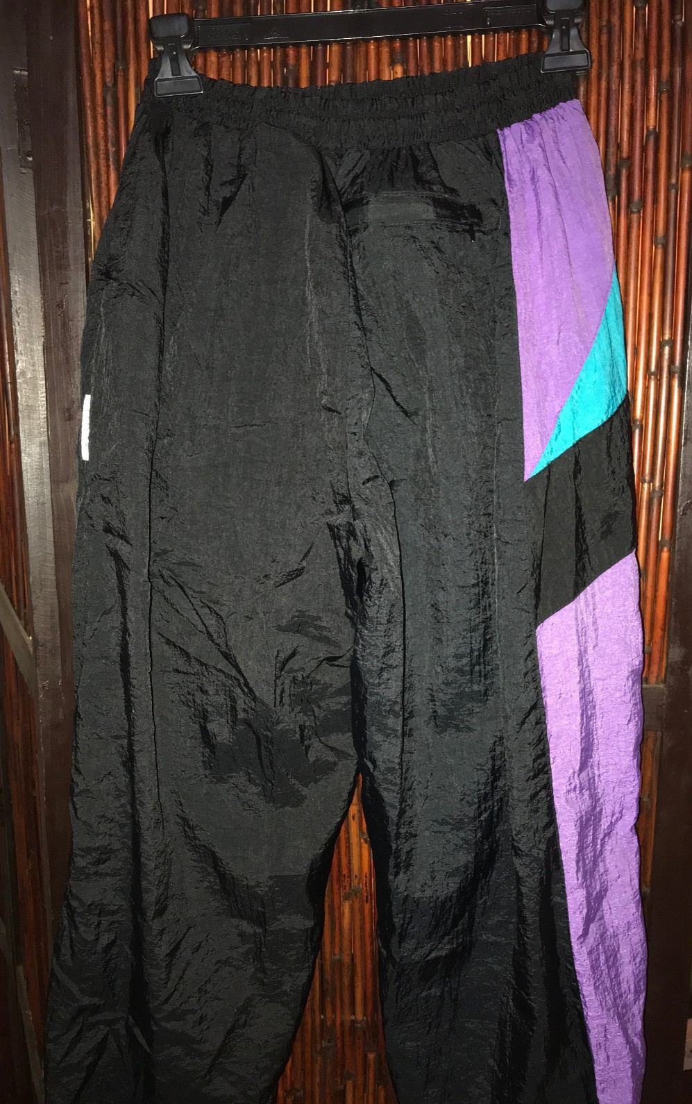 Vintage Givenchy Activewear Medium Black Purple Nylon Track Pants Windbreaker thumbnail 4