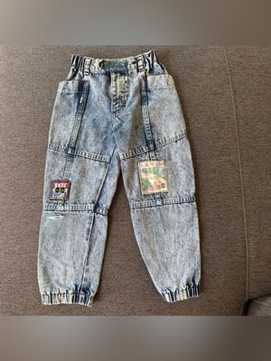Vintage 80s  ''Little Levi's'' Formula 1 jogger jeans denim acid wash Paper bag 6