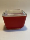Vintage 1950's PYREX Red Refrigerator Dish 501-B Ribbed Lid 501-C