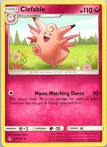 CLEFABLE 133/214 RARE UNBROKEN BONDS POKEMON LP
