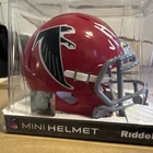 Bijan Robinson Signed Throwback Falcons  Mini Helmet Beckett COA