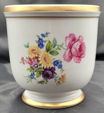 Porcelain floral design planter Vista Alegre made in Portugal - 16 cm