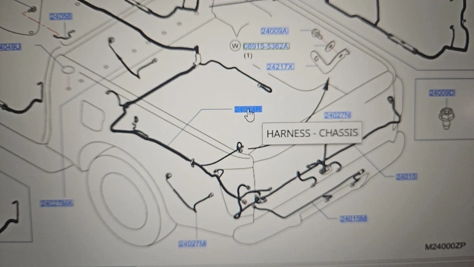 GENUINE NEW NISSAN NAVARA D22 FRONT CHASSIS WIRING HARNESS 24027 6KW2A - Image 3 of 3