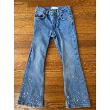 Zara Girls' Rhinestone Flare Jeans Size 7
