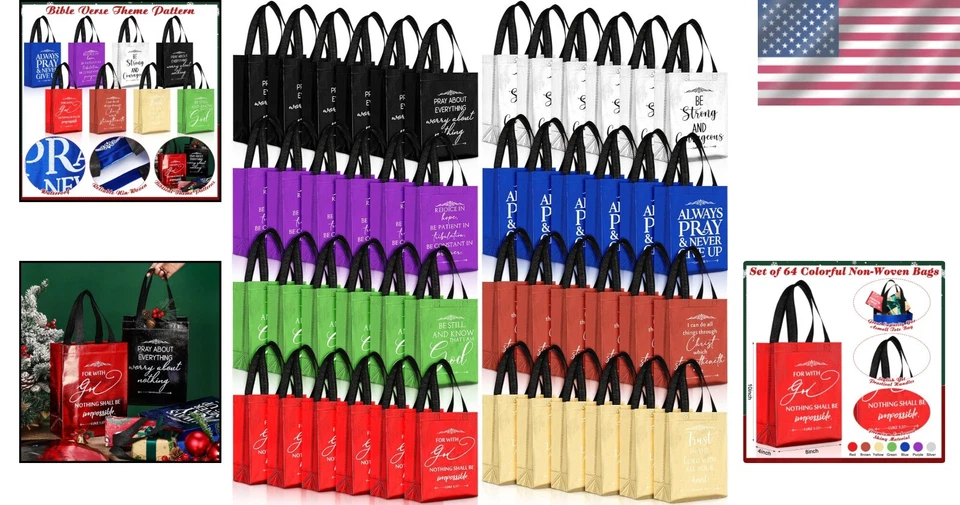 Христианская Библия стих подарочные пакеты 64 шт. праздничные цвета - Изображение 2 из 4