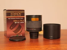Rokinon High Definition 500mm f/6.3 Mirror Lens +Micro Four Thirds Adapter +Hood