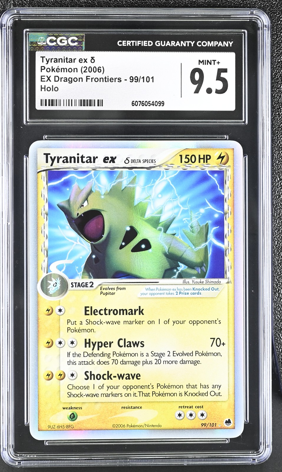 CGC 9.5 MINT+ Tyranitar ex 2006 EX Dragon Frontiers 99/101 Holo Pokemon Card