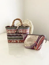 Obi Remake Bag Pure Silk Tote 1236 Kimono Handmade Luxury Pre-Owned K