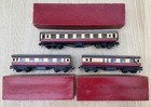 3x Trix TTR Vintage Metal Coaches 1 with Interior LIGHTS 3 Rail OO Gauge