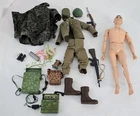 X-199 VINTAGE 1960'S HASBRO 12" GI JOE ACTION MARINE W/ COMMUNCATIONS POST SET