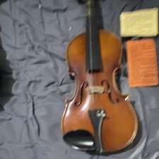 Brown Acoustic Violin 4-String Varnish Finish with Chinrest  Hard Case