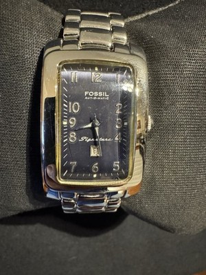 Rare Vintage Fossil Signature Automatic SI-1001 Tank Style Display 