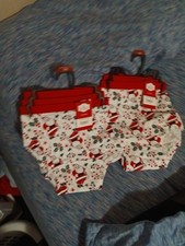 Holiday Time Women's Christmas Brief Panties 5 Pack XL White Red Green