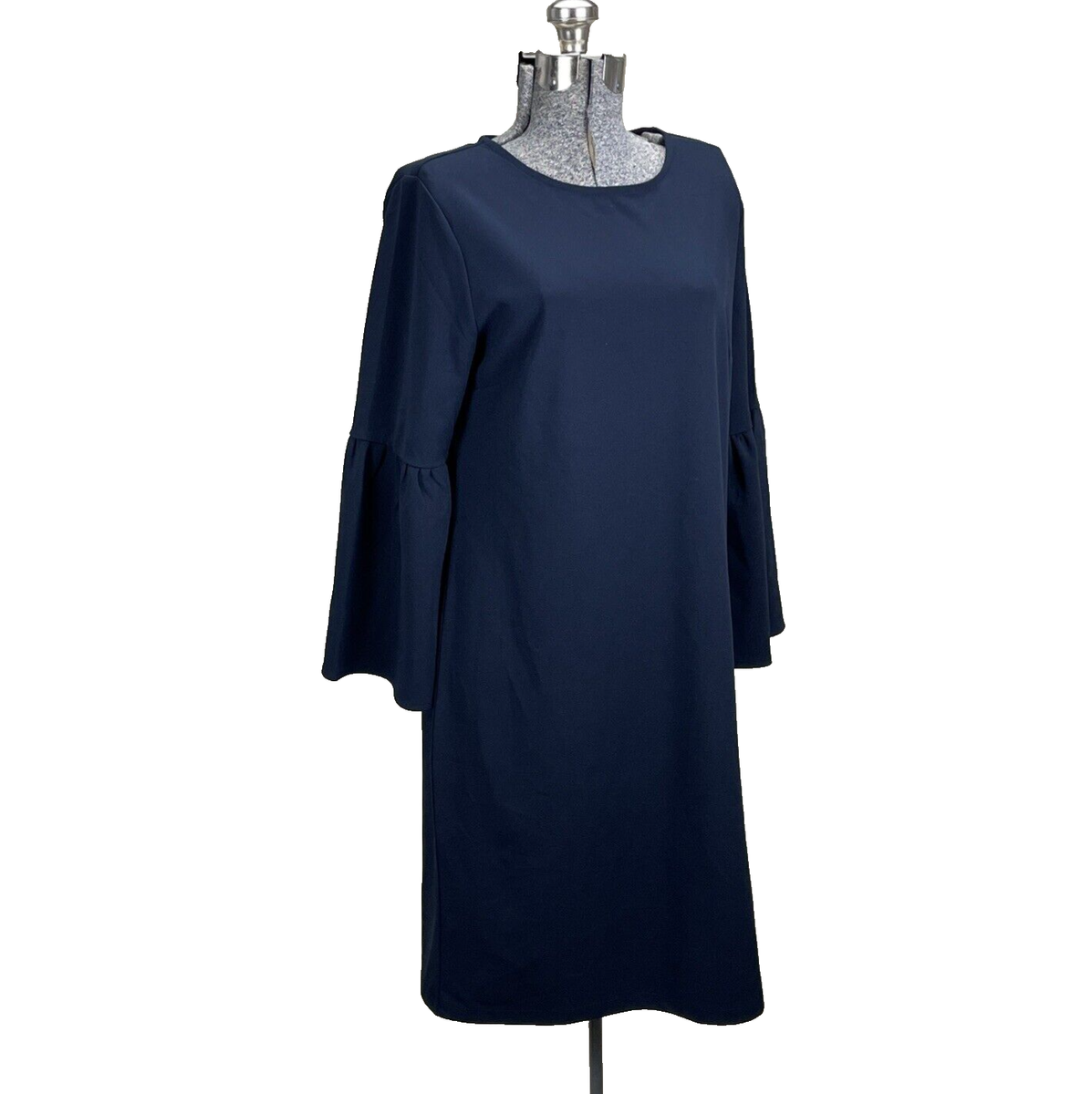 Banana Republic Trumpet Bell Sleeve Shift Dress Navy Blue Size Medium Stretch