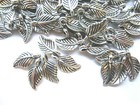 100 Charms Anhänger BLATT Bettelanhänger Farbe antiksilber basteln Schmuck #S186