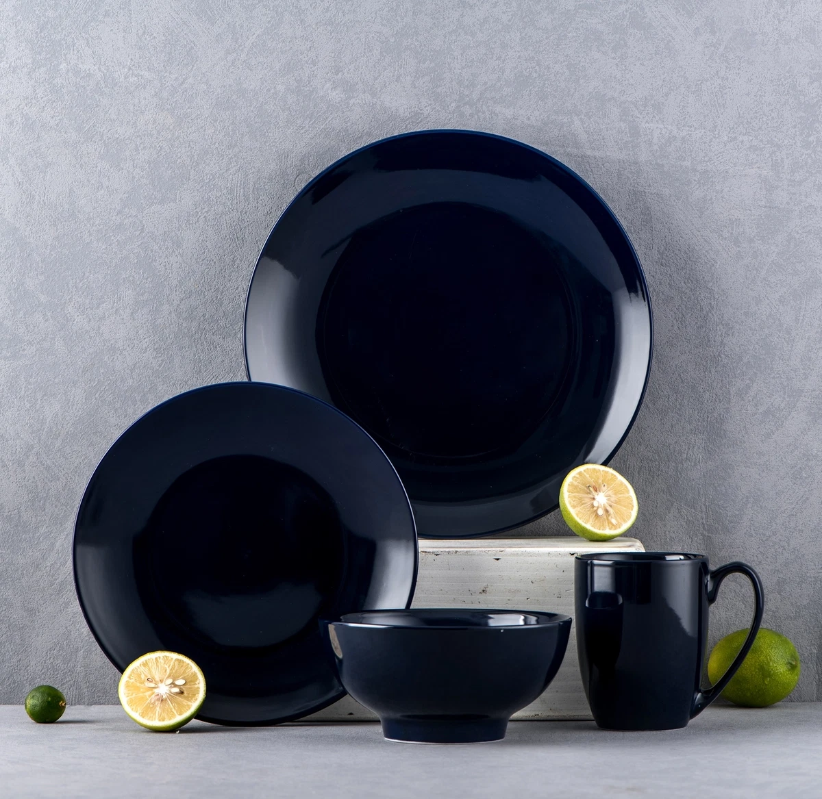Dark blue top dinner plates