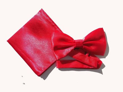 TUCH + SCHMETTERLING SCHMETTERLING POCHETTE SEIDE SATIN KRAWATTE TASCHE ROT