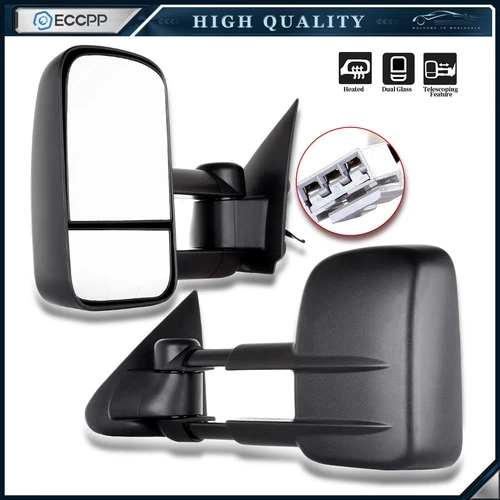 Pair Black Power Tow Mirrors For 97-03 Ford F150 F-150 Standard & Extended Cab