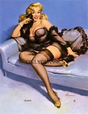 1958 Brown & Bigelow Gil Elvgren PinUp Print The Lovely Celeste Blonde Bombshell