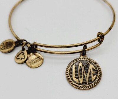 Alex and Ani LOVE Adjustable Bracelet 2014 Gold tone