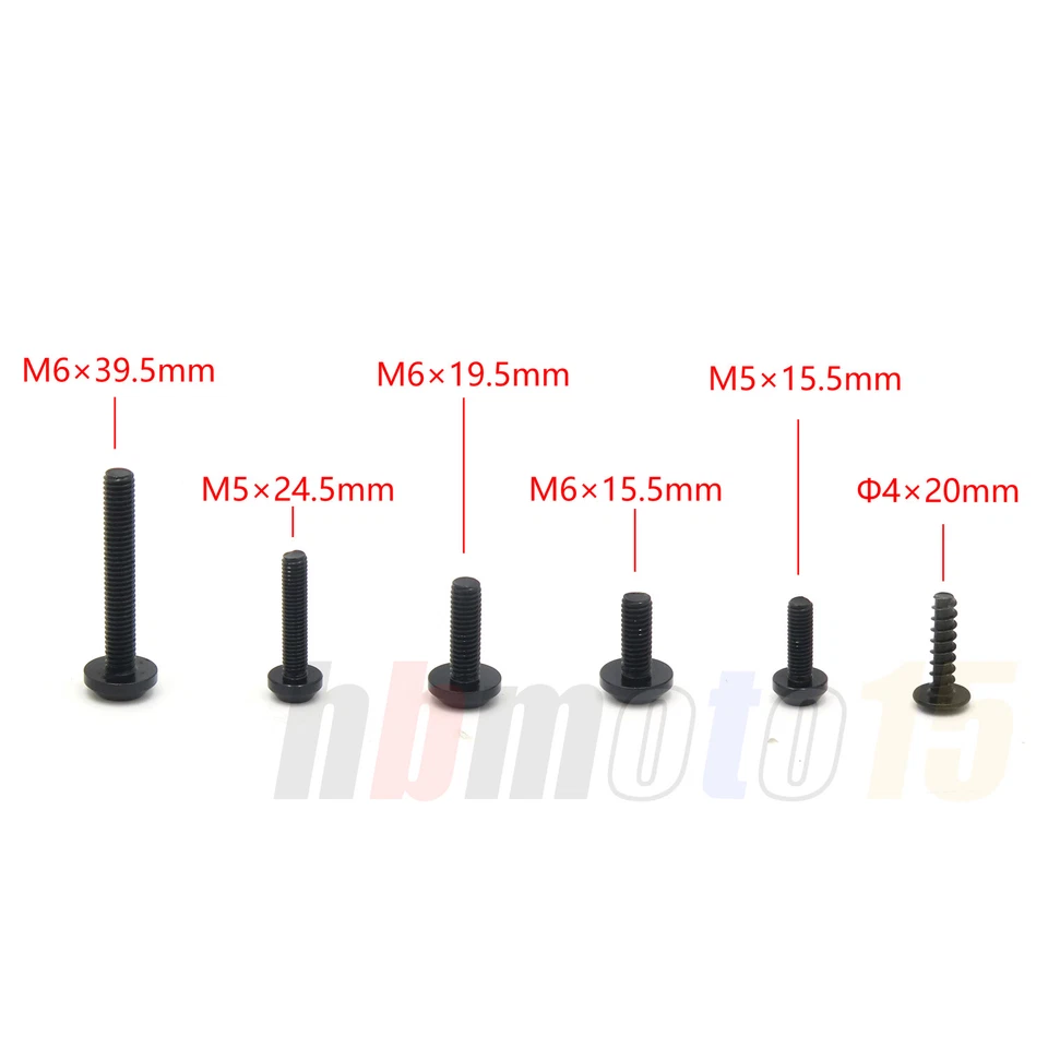 Kit de tornillos de carrocería de carenado negro para Suzuki Honda Yamaha Aprilia Kawasaki GSXR Foto 4 de 4